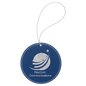 Blue/Silver Laserable Leatherette Round Ornament with Silver String