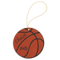 Basketball Laserable Leatherette Ornament with Gold String