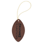 Football Laserable Leatherette Ornament with Gold String