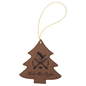 Dark Brown Laserable Leatherette Tree Ornament with Gold String