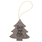 Gray Laserable Leatherette Tree Ornament with Gold String