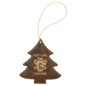 Rustic/Gold Laserable Leatherette Tree Ornament with Gold String