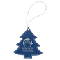 Blue/Silver Laserable Leatherette Tree Ornament with Silver String