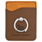 dark Brown Leatherette Cell Phone Wallet with Silver Ring