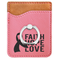 Pink Leatherette Cell Phone Wallet with Silver Ring