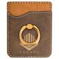 Rustic/Gold Leatherette Cell Phone Wallet with Gold Ring