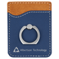 Blue/Silver Laserable Leatherette Phone Wallet with Silver Ring
