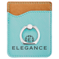Teal Leatherette Cell Phone Wallet with Silver Ring