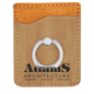 Bamboo Leatherette Cell Phone Wallet with Silver Ring