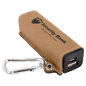 Light Brown Leatherette 2200 mAh Power Bank with USB Cord