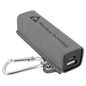 Gray Laserable Leatherette 2200 mAh Power Bank with USB Cord