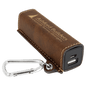 Rustic/Gold Laserable Leatherette 2200 mAh Power Bank with USB Cord