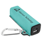 Teal Laserable Leatherette 2200 mAh Power Bank with USB Cord