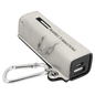 White Marble Laserable Leatherette 2200 mAh Power Bank with USB Cord