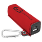 Red Laserable Leatherette 2200 mAh Power Bank with USB Cord
