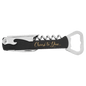 Black/Gold Leatherette Corkscrew Bottle Opener