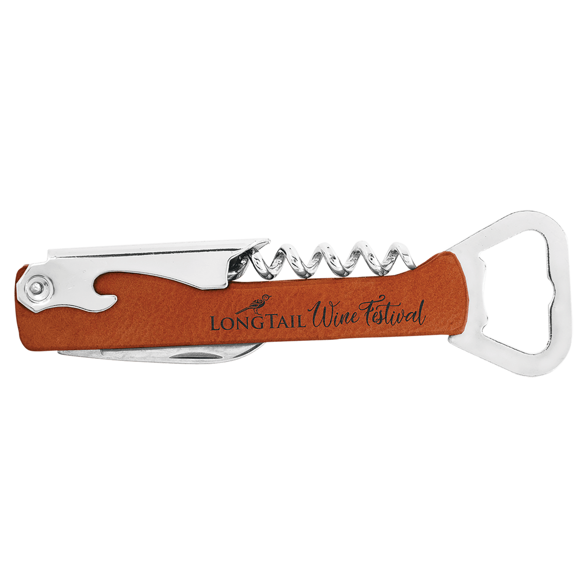 Rawhide Leatherette Corkscrew Bottle Opener