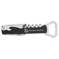 Black/Silver Leatherette Corkscrew Bottle Opener
