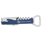 Blue/Silver Leatherette Corkscrew Bottle Opener
