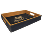 Black/Gold Laserable Leatherette Serving Tray