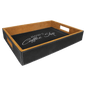 Black/Silver Laserable Leatherette Serving Tray