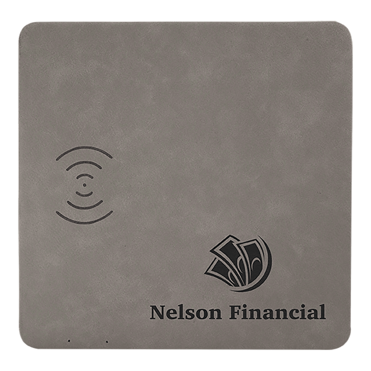 Gray Laserable Leatherette Phone Charging Mat