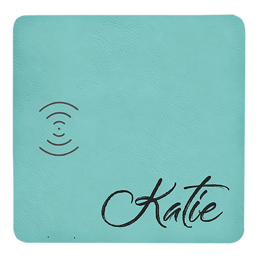 Teal Laserable Leatherette Phone Charging Mat