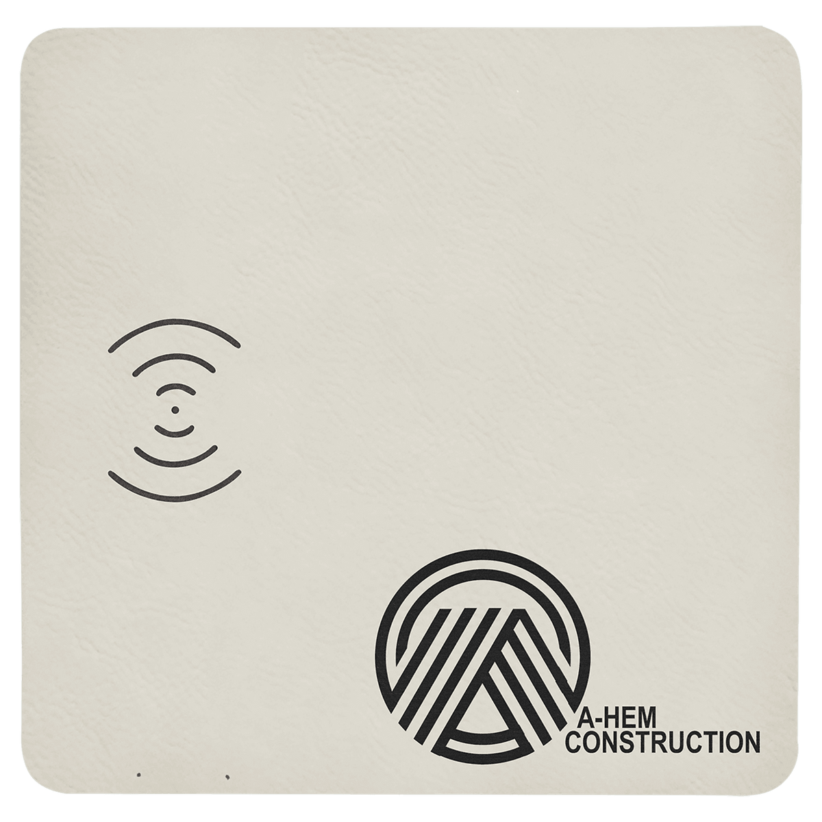 White Laserable Leatherette Phone Charging Mat