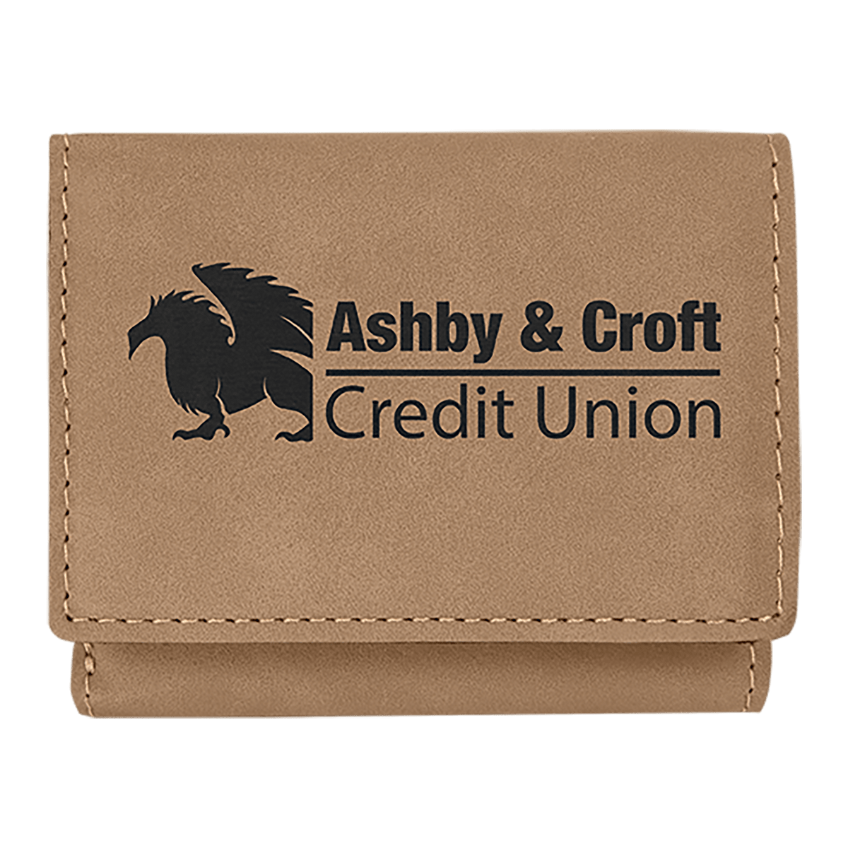 Light Brown Leatherette Trifold Wallet