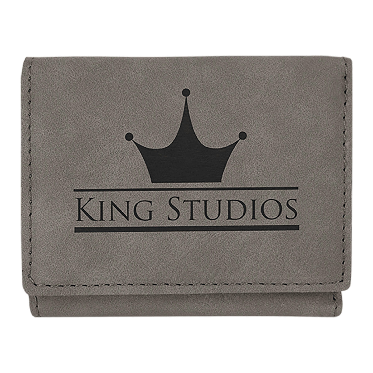 Gray Leatherette Trifold Wallet