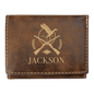 Rustic/Gold Leatherette Trifold Wallet