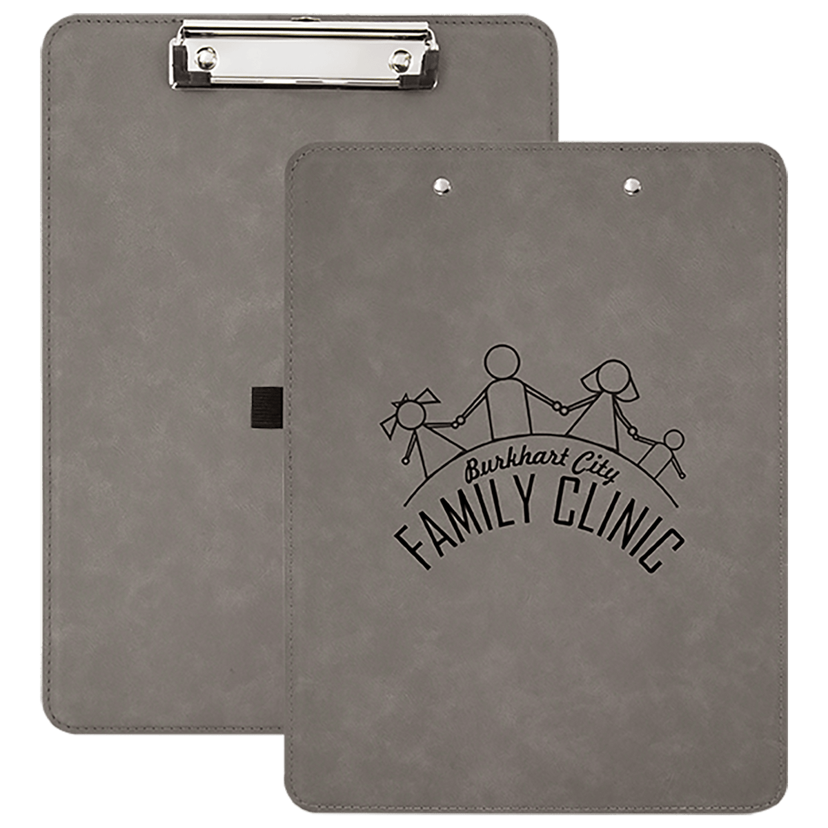 Gray Laserable Leatherette Clip Board
