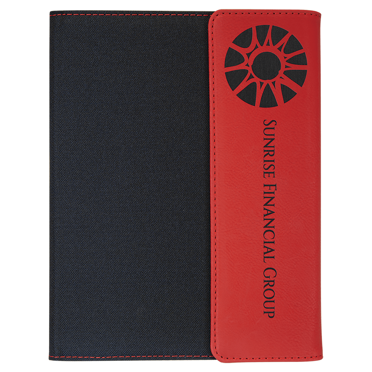 Red Lasered Leatherette with Black Canvas 7x9 Portfolio