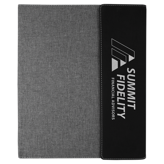 Black with Gray Leatherette Canvas Portfolio