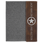 Rustic/Silver Lasered Leatherette with Black Canvas Portfolio
