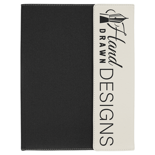 White Lasered Leatherette Lasered Leatherette with Black Canvas Portfolio
