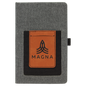 Gray with Rawhide Canvas Journal with Leatherette Phone Pouch