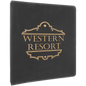 Black/Gold Lasered Leatherette 3-Ring Binder