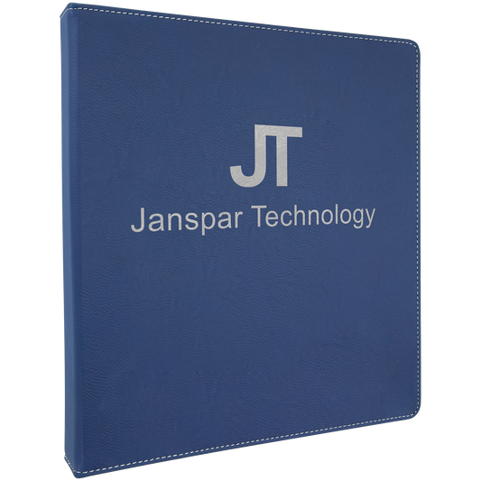Blue/Silver Lasered Leatherette 3-Ring Binder