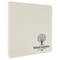 White Lasered Leatherette 3-Ring Binder with 1" Slant D Rings