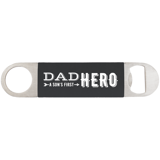 Black/White Bottle Opener with Silicone Sleeve