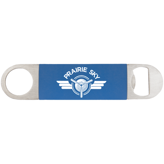Blue/White Bottle Opener with Silicone Sleeve