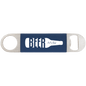 Navy Blue/White Bottle Opener with Silicone Sleeve