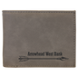 Gray Lasered Leatherette Bifold Wallet with ID Flip Display