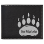 Black/Silver Lasered Leatherette Bifold Wallet with ID Flip Display