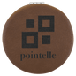 Dark Brown Lasered Leatherette Compact Mirror