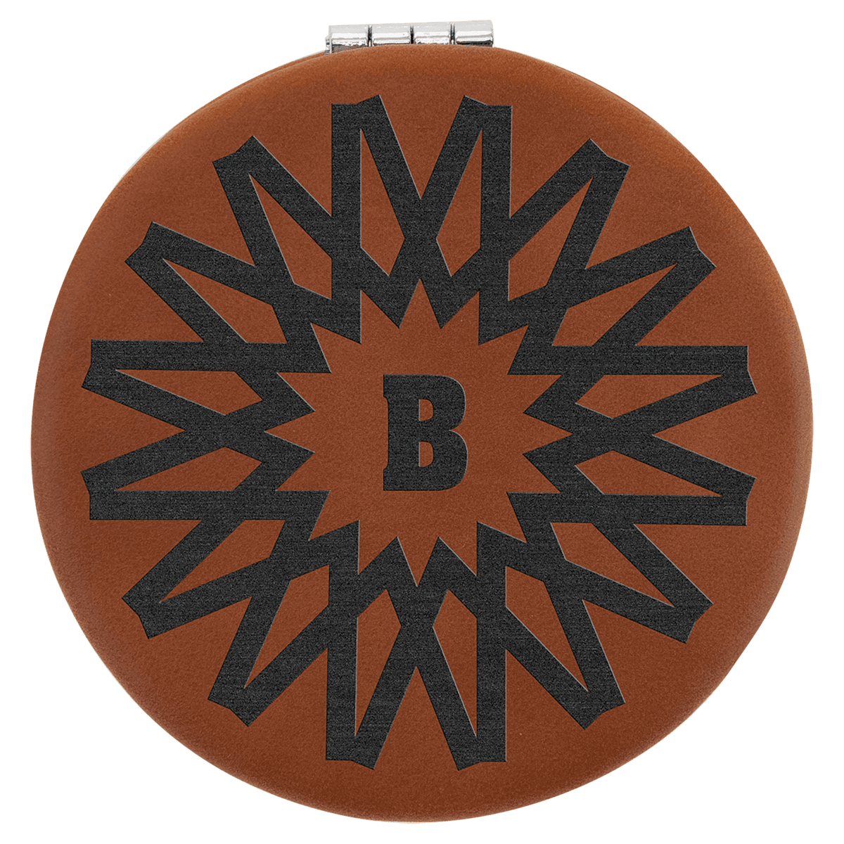 Rawhide Lasered Leatherette Compact Mirror
