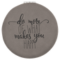 Gray Lasered Leatherette Compact Mirror