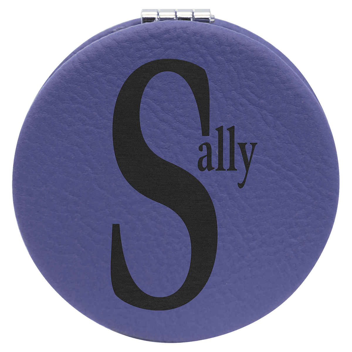 Purple Lasered Leatherette Compact Mirror