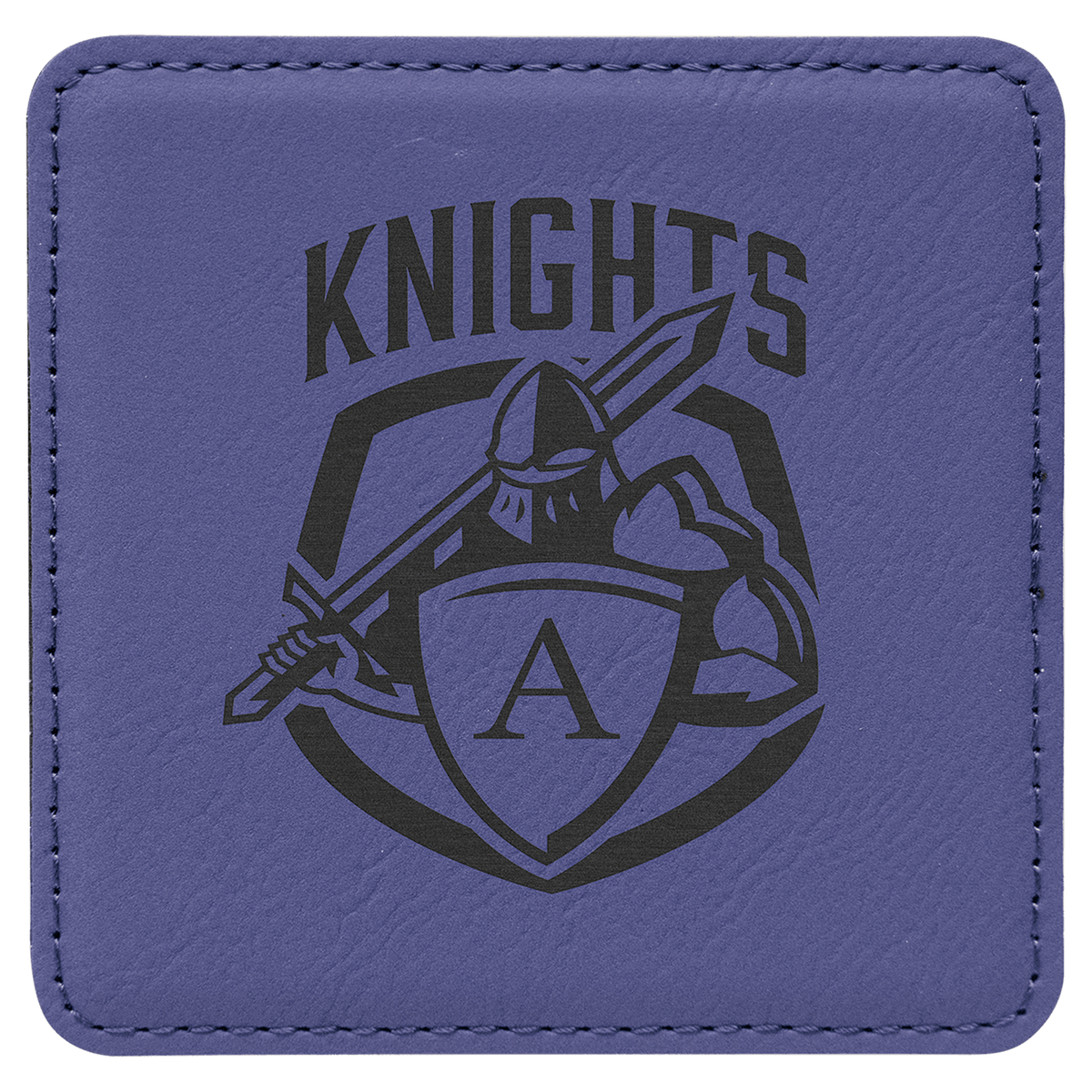 Purple Leatherette Square Coaster